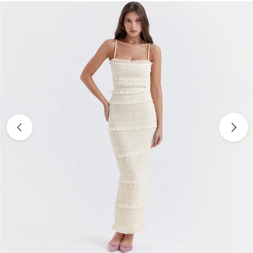 The House of Fleur Sabrina Vintage Ruched Maxi Bodycon Dress, size XS, brand new